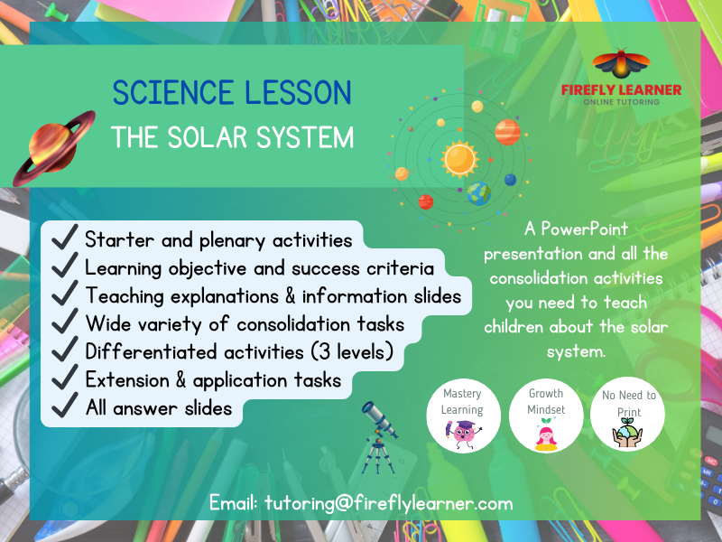 Solar System Science Lesson PowerPoint + Consolidation Activities