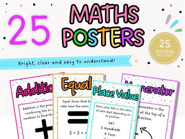 25 Maths Vocabulary Posters | Maths Working Wall Display