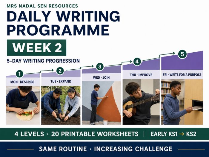 Daily Writing Programme – Week 2 | 5-Day SEN Picture Writing | 4 Levels