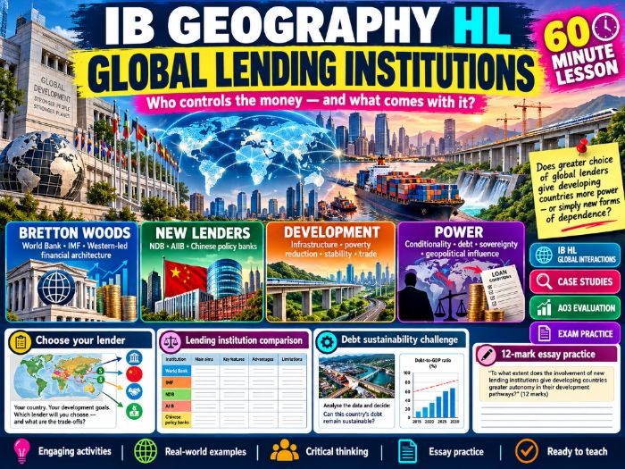 IB Geography HL – Unit 4 -Global Lending Institutions / IMF, World Bank, NDB, AIIB & Chinese Lending