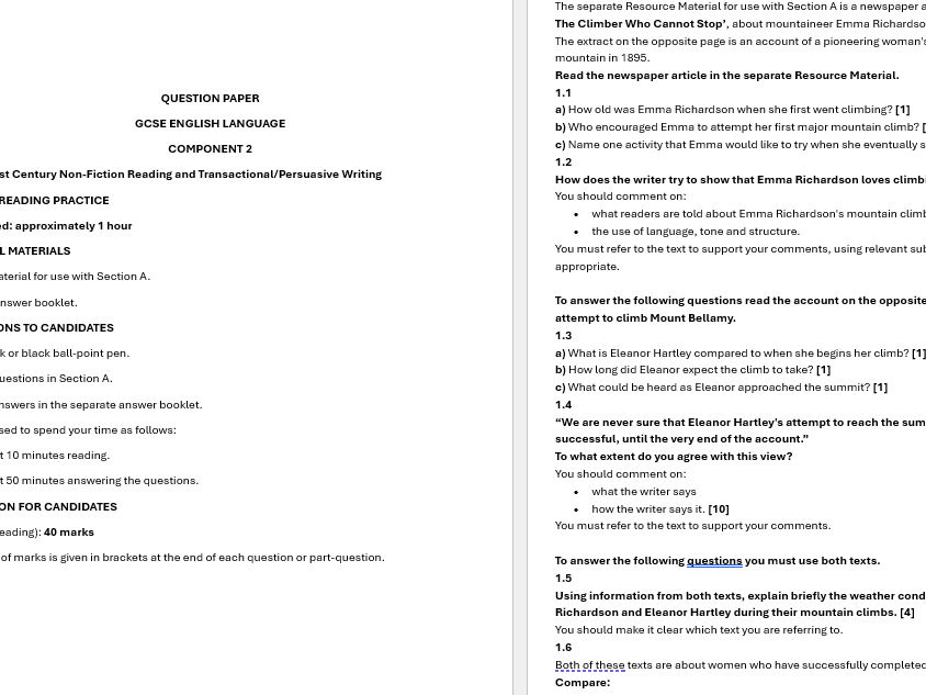 EDUQAS C2 practice paper