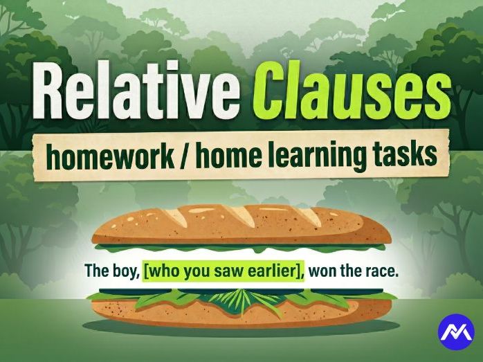 Relative Clauses Homework for Year 5 English - KS2