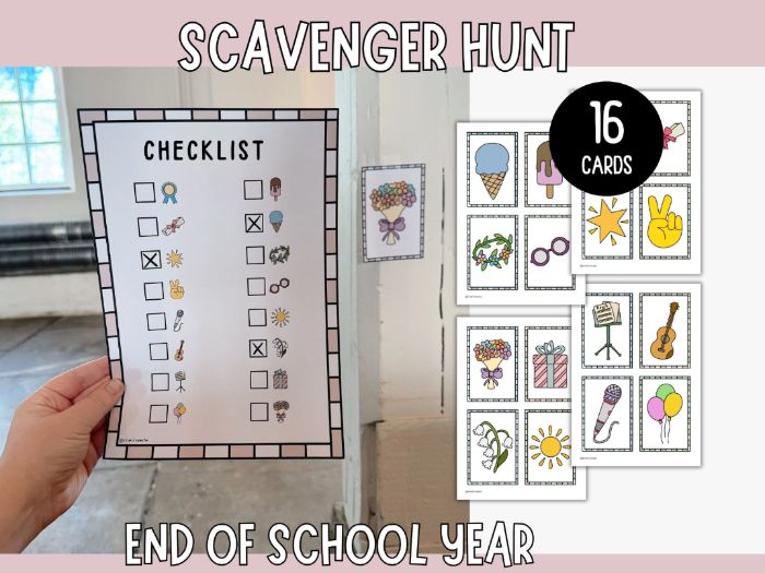 End of School Year Scavenger Hunt - Printable Game for Kids