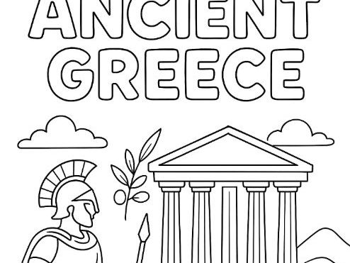 Ancient Greece Colouring Sheet