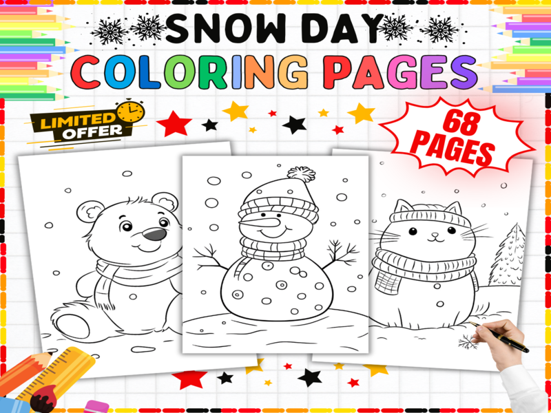 Snow Day Colouring Pages | Winter Weather Activities & Snowy Scenes for Creative Early Years Fun