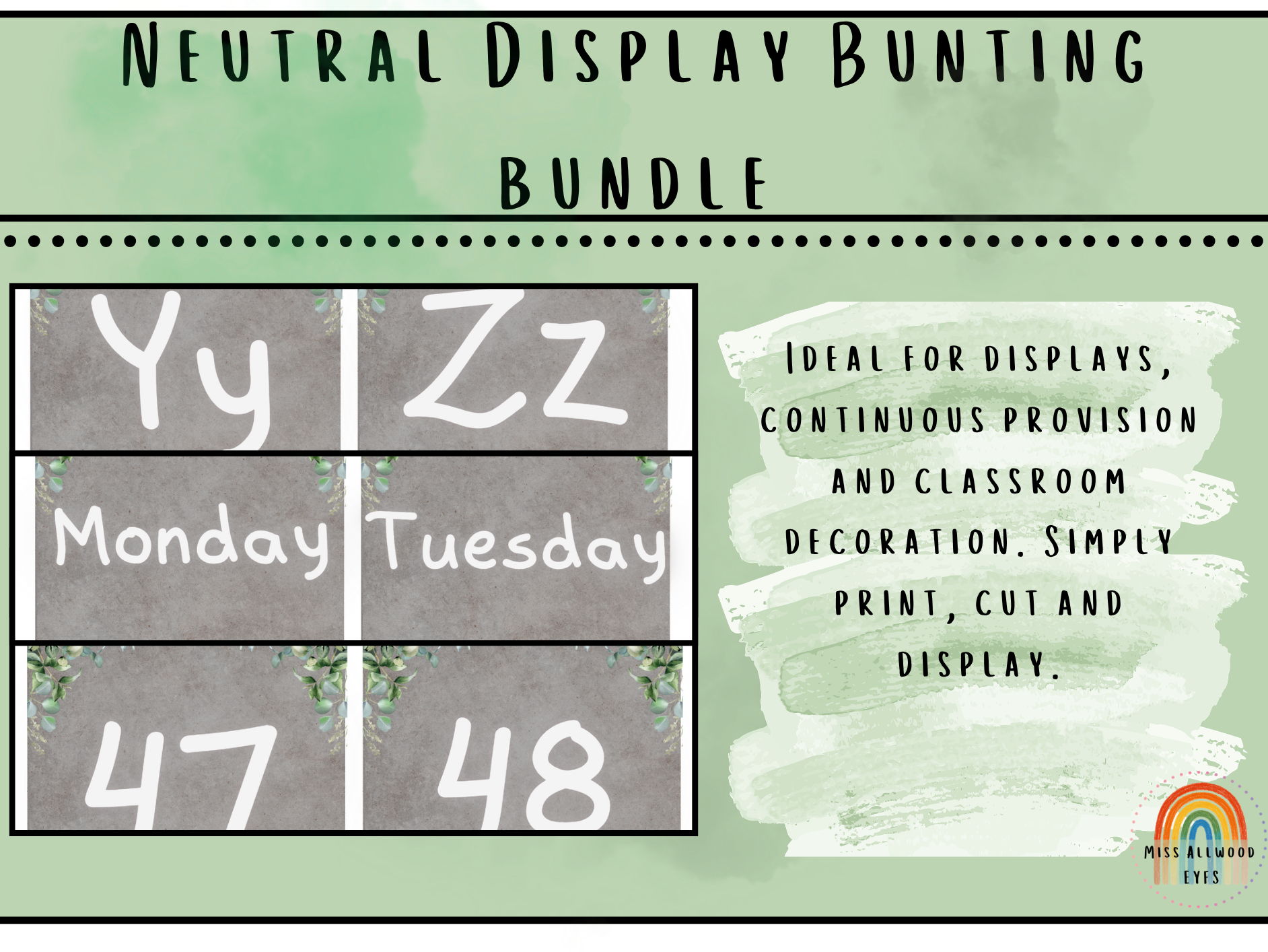 Neutral Classroom Display Bunting Bundle