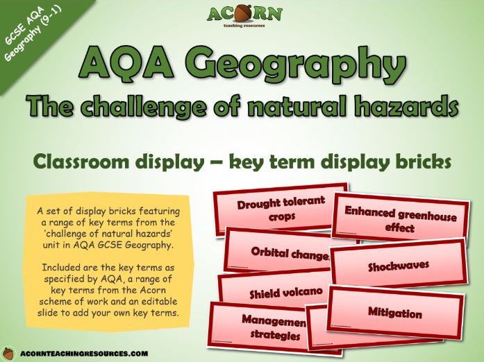 Geography key term bricks The challenge of natural hazards