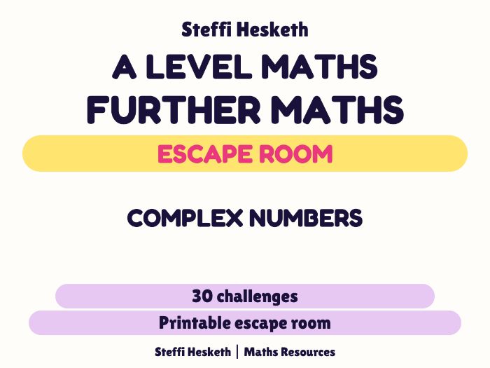 A Level Further Maths Complex Numbers Escape Room | 30 Challenges