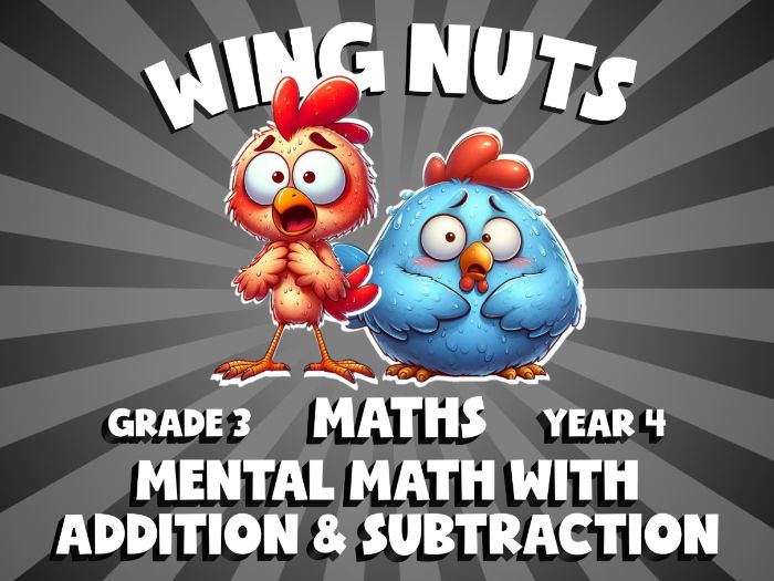 Mental Math with Addition & Subtraction WING NUTS Maths Game | No-Prep Year 4 Review Activity