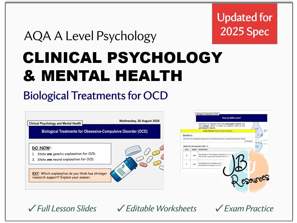 CLINICAL PSYCHOLOGY: OCD – BIOLOGICAL TREATMENTS | AQA A-Level Psychology (Sept 2025)