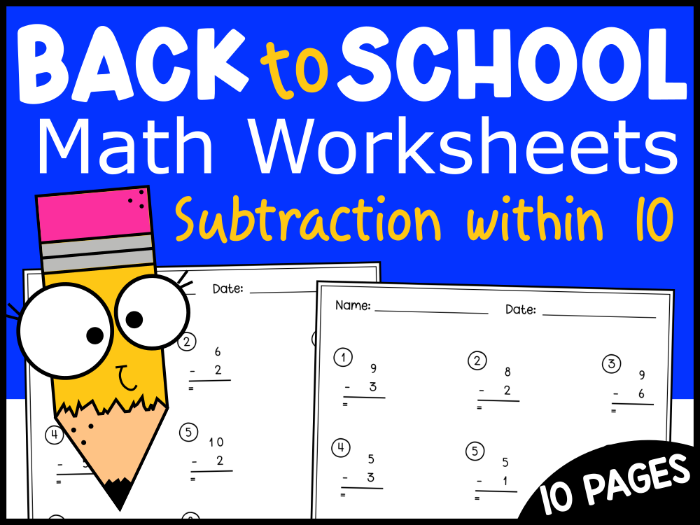 Subtraction Within 10 Worksheets | EYFS & KS1 Maths Activities