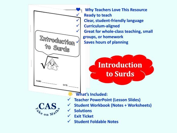 Introduction to Surds – Teaching Pack Lesson PPTX, Workbook & Exit Ticket