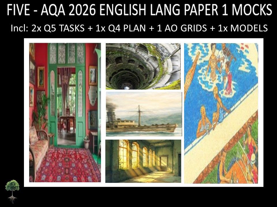FIVE - AQA PAPER 1 | 2026 FULL MOCKS | Q5 TASKS | Q4 PLAN |AO GRIDS | MODELS