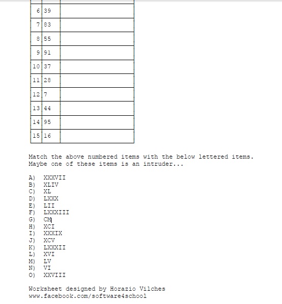 ROMAN NUMERALS WORKSHEETS | Teaching Resources
