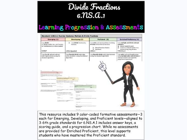 6th Grade: Dividing Fractions Learning Progression & Assessments