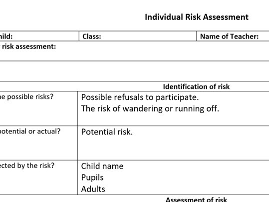 Individual child risk assessment