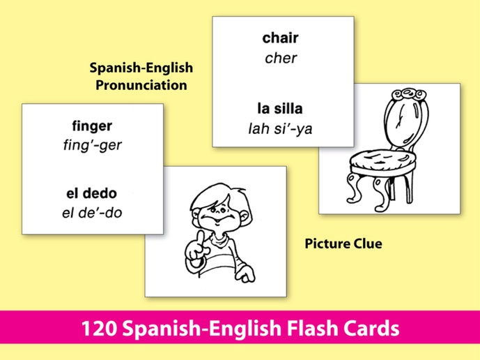 Spanish-English Vocabulary-Building Activities & Flash Cards 2 {Bundle}