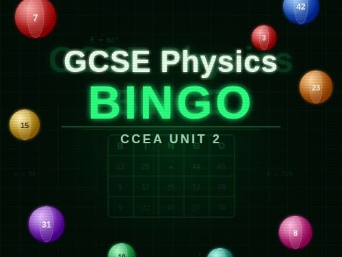 GCSE Physics Bingo CCEA Unit 2