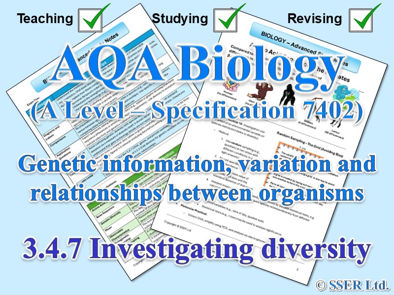 BIOA_AQA Topic Notes: 3.4.7 Investigating diversity