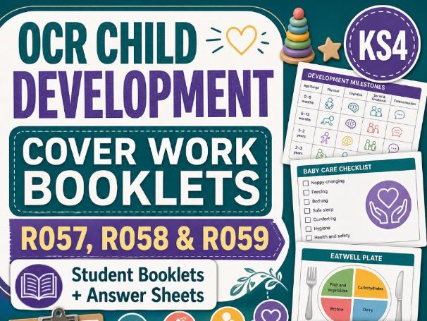 Child Development Cover Work Booklets | R057, R058 and R059 | Student Booklets & Answers