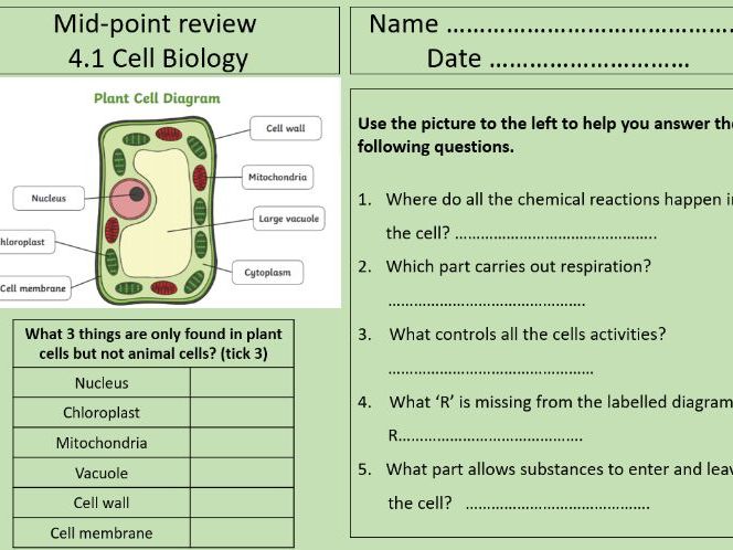 AQA GCSE SCIENCE BIOLOGY UNITS MIDPOINT AND END OF TOPIC MINI ASSESSMENTS