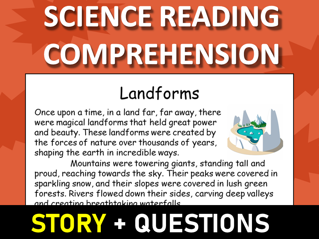 Landforms Reading Science Story Comprehension Questions Worksheet