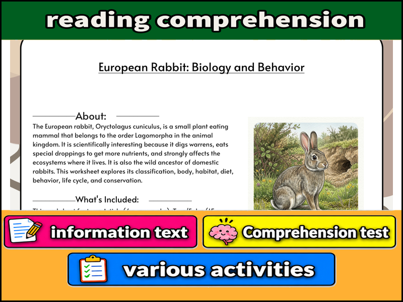 European Rabbit: Biology and Behavior:  & Comprehension Test