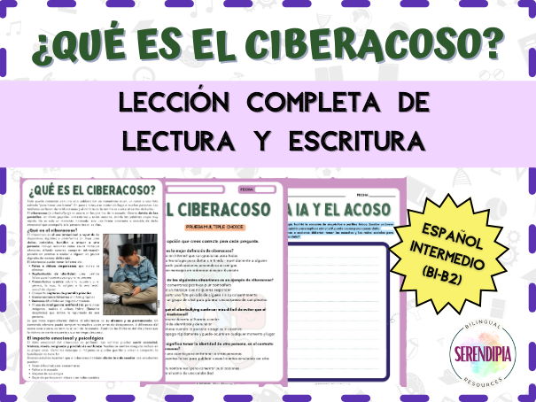 Ciberacoso Lectura | Cyberbullying SPANISH Reading Comprehension Activities B1 B2 LEVEL