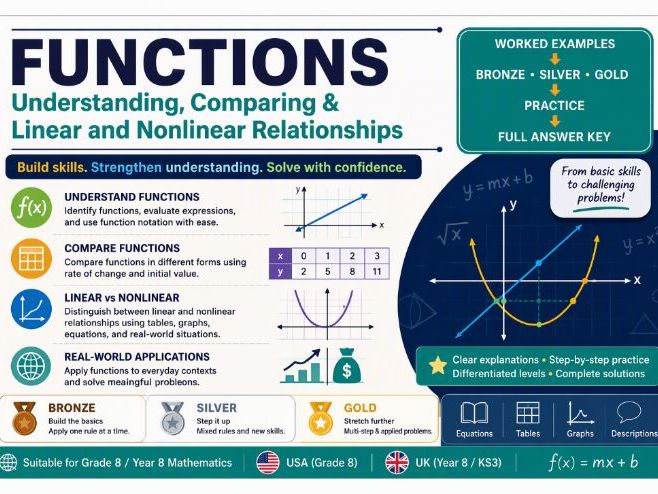 Functions: Understanding, Comparing & Identifying Linear and Nonlinear Relationships