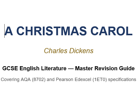 A Christmas Carol Pearson and AQA study guide.