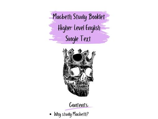 Macbeth Study Booklet | Teaching Resources