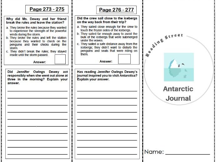 Antarctic Journal 4th Grade Reading Street Teaching Resources