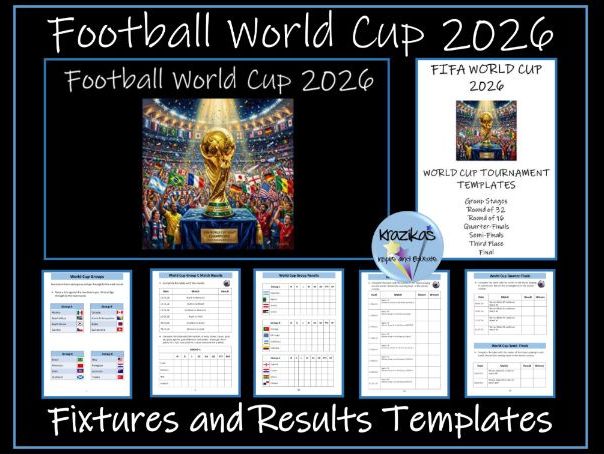 Football World Cup 2026 - Fixtures and Results Templates