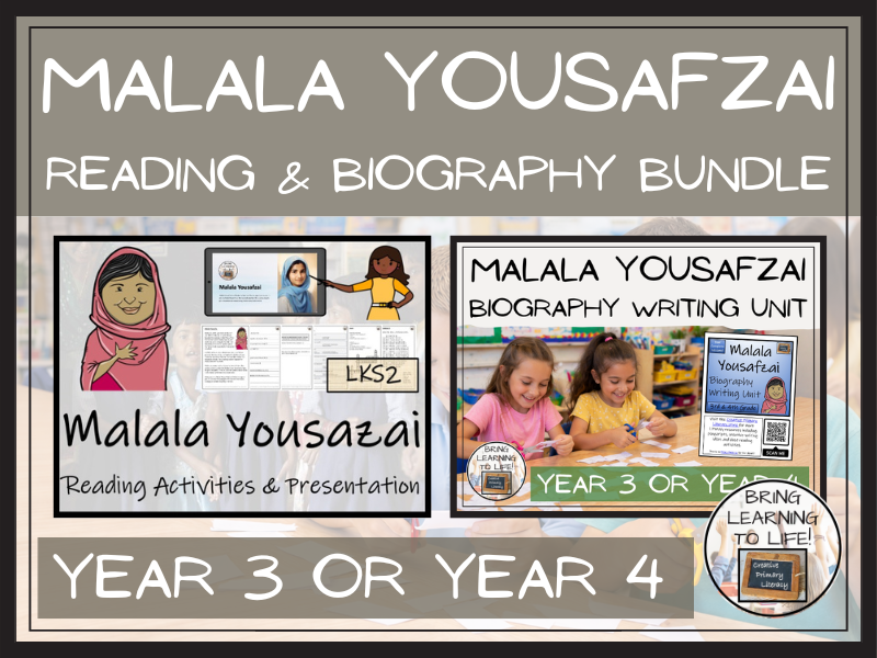Malala Yousafzai Reading Comprehension & Biography Bundle | LKS2