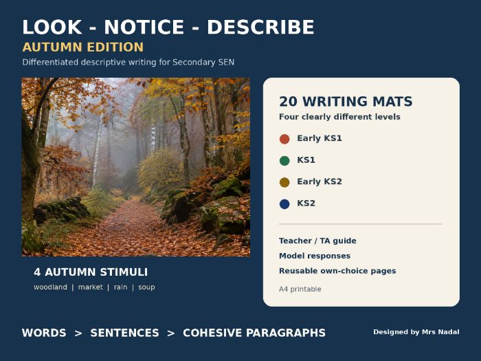 Autumn SEN Descriptive Writing | 4 Levels