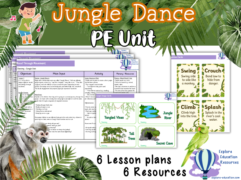 Jungle Dance Unit – KS1 PE Lesson Plans - 6 Outstanding Lessons