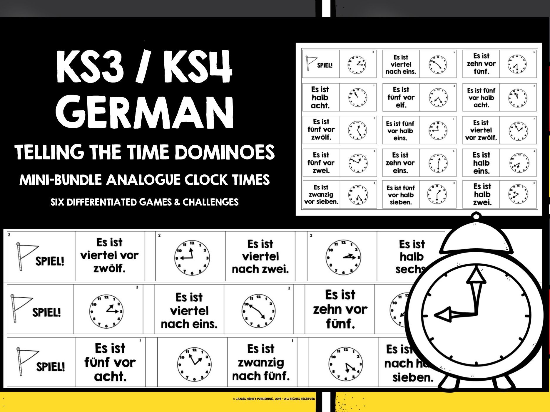 GERMAN TELLING THE TIME DOMINOES MINI-BUNDLE