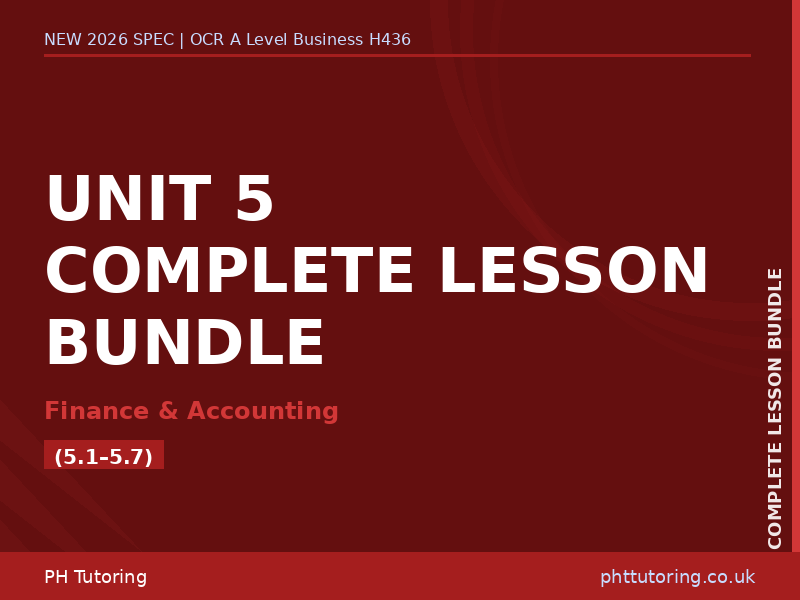NEW 2026 OCR A Level Business H436 – Unit 5 – COMPLETE LESSON BUNDLE (5.1–5.7)