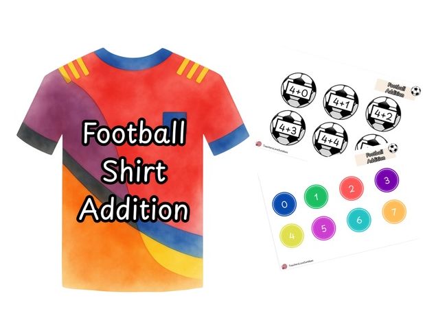 Football Shirt 1 Digit Addition (Crossing the tens boundary)
