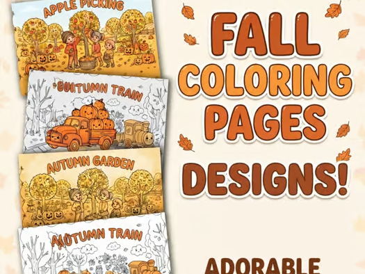 Fall Autumn Coloring Pages No-Prep Classroom Activity Printable for PreK–2
