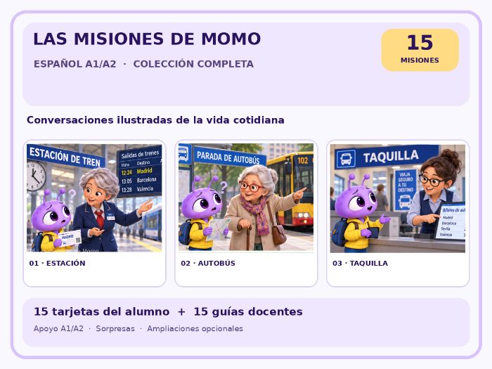 Spanish A1/A2 Role Play: 15 Momo Missions