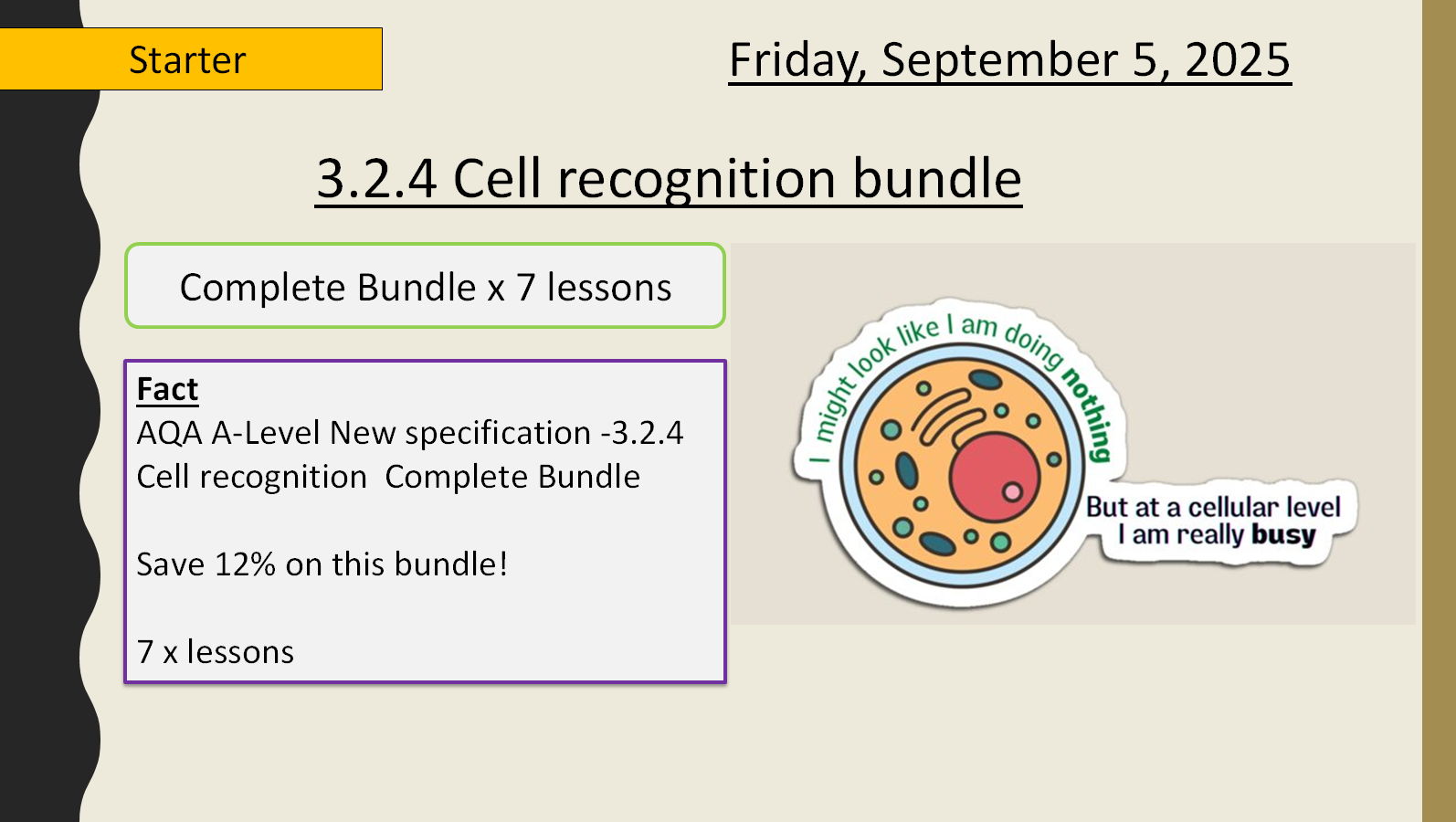 AQA A-Level New specification -3.2.4 Cell recognition Complete Bundle