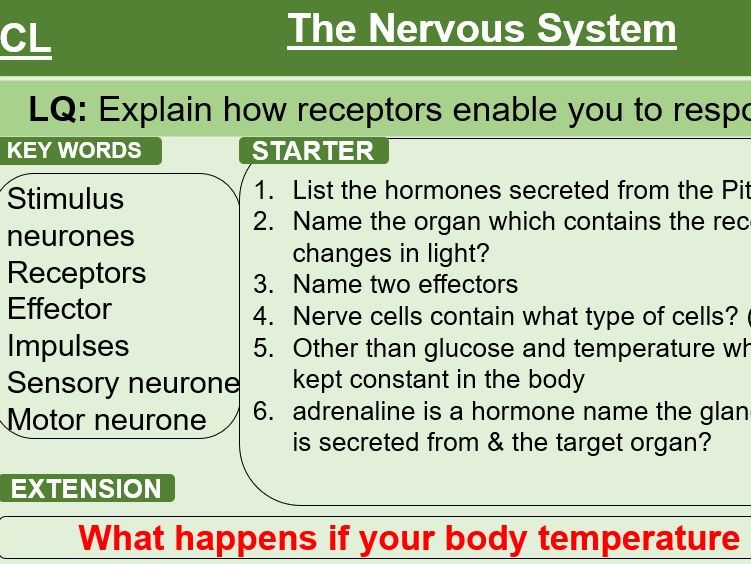 GCSE AQA Biology Topic 5 Homeostasis and responses