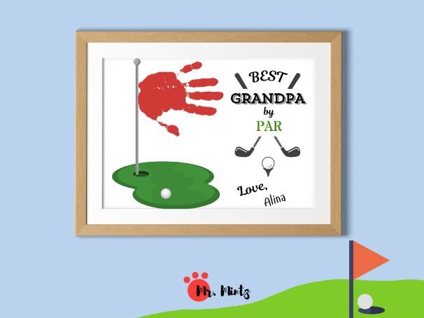 Grandparents Day Golf Handprint Craft for Grandpa | Printable Keepsake