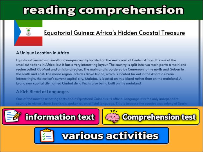 Equatorial Guinea: Africa's Hidden Coastal Treasure- Reading Comprehension, Worksheet & Activities