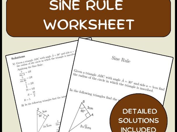 Sine Rule Worksheet (with solutions)