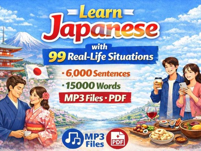 Learn Japanese 6,000 Sentences, 15,000 Words, MP3 files, PDF