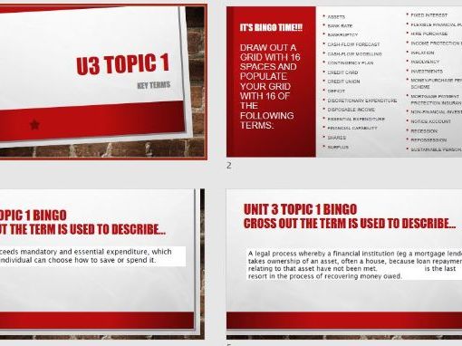 LIBF DipFS Unit 3 Topic 1 key terms bingo - Finance