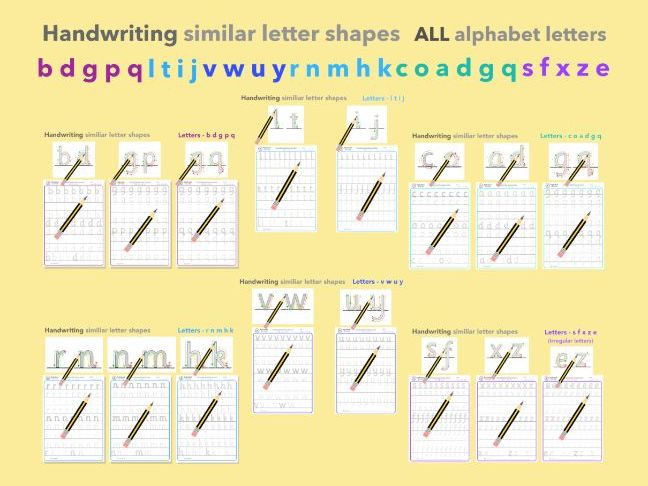 Lowercase Letter Handwriting Formation Similar Letters x6 sets