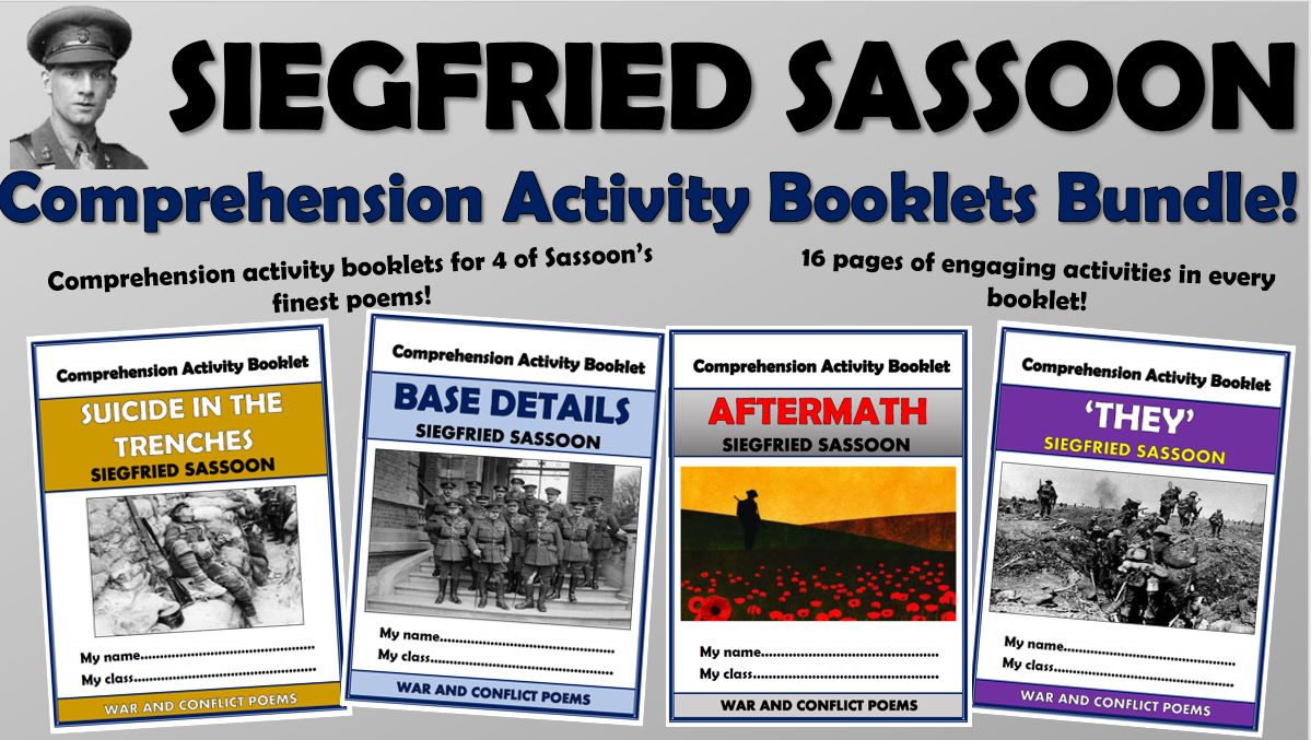 Siegfried Sassoon Comprehension Activity Booklets Bundle!